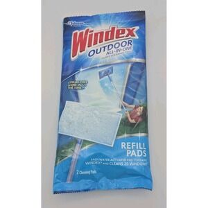 Windex Outdoor All-In-One Refill 2 Cleaning Pads *NEW*